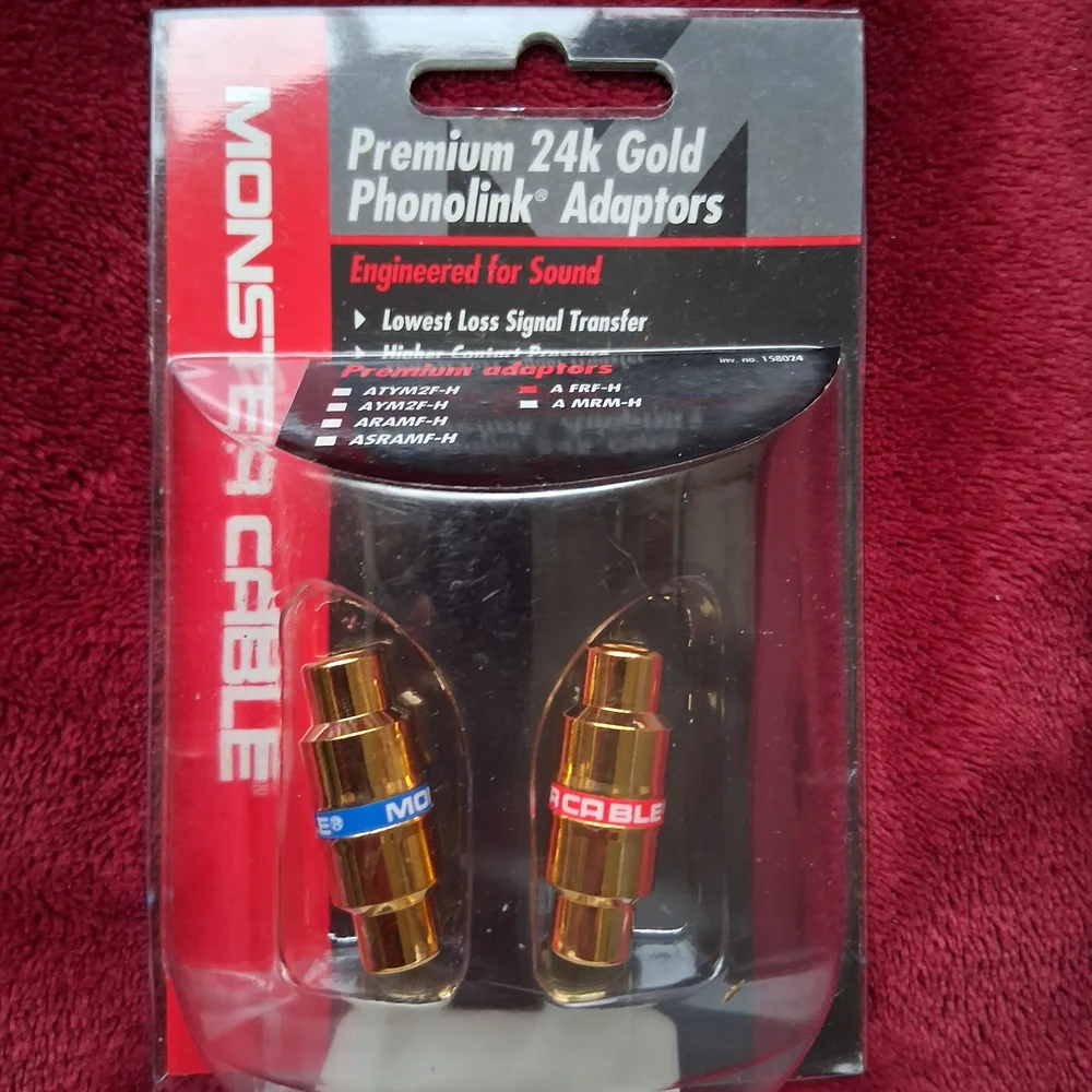 Monster Cable Premium 24k Gold Phonolink Adapters — Gold